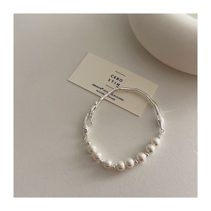 Faux Pearl Irregular Alloy Bracelet