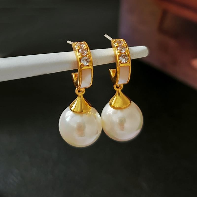 Faux Pearl Rhinestone Drop Earring