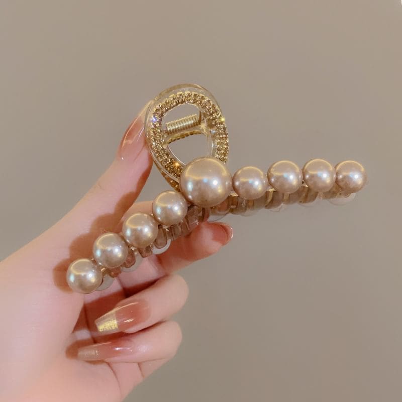 Faux Pearl Rhinestone Resin Hair Clamp (Various Designs)