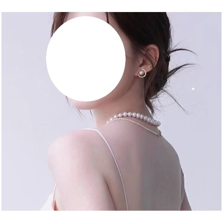 Faux Pearl Rhinestone Stud Earring