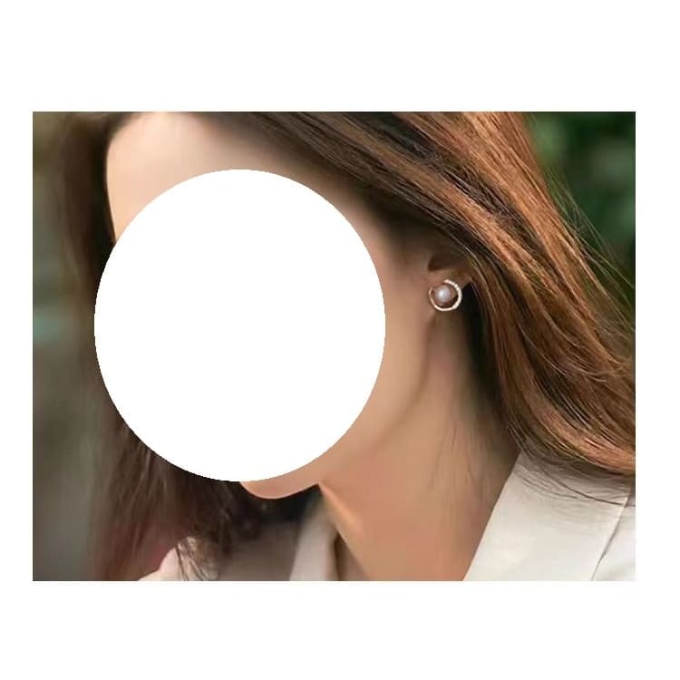 Faux Pearl Rhinestone Stud Earring