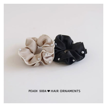 Faux Pearl Scrunchie - Champagne / One Size