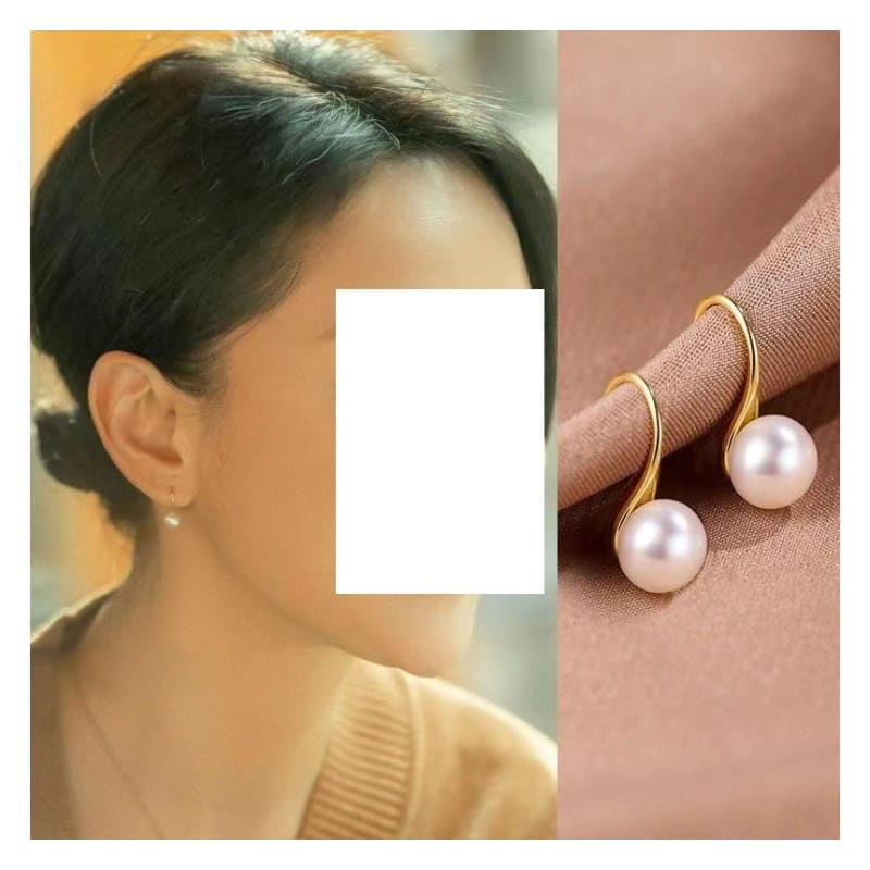 Faux Pearl Sterling Silver Drop Earring