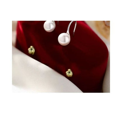 Faux Pearl Sterling Silver Drop Earring