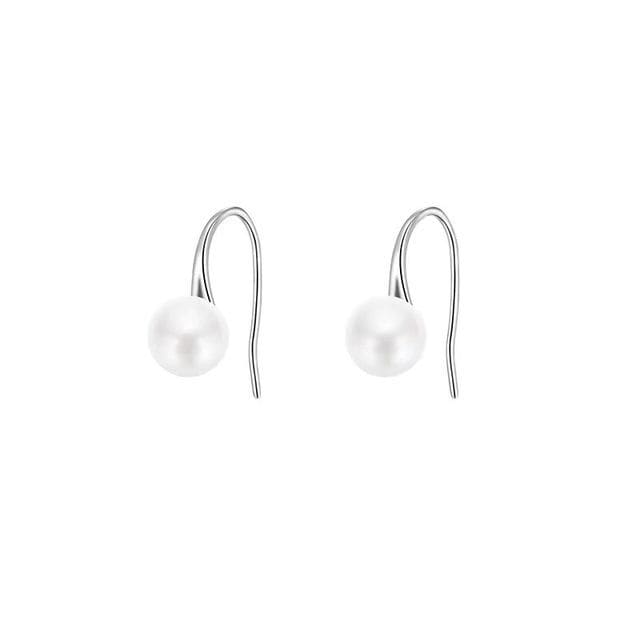 Faux Pearl Sterling Silver Drop Earring - Set of 2 - Faux