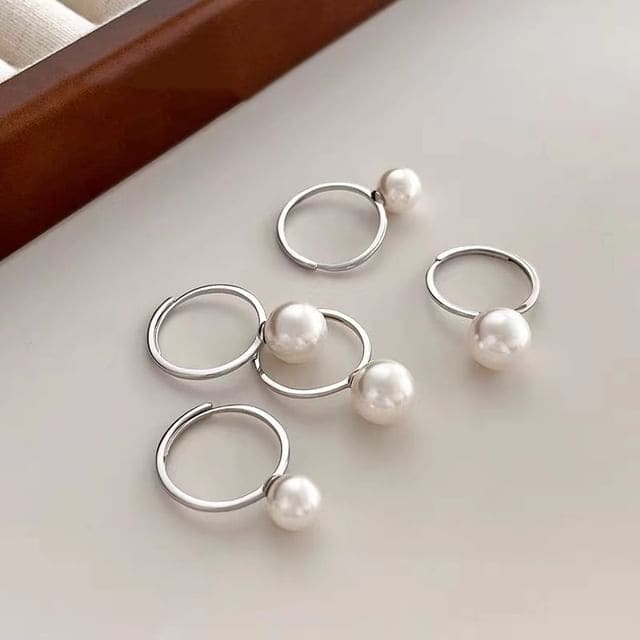 Faux Pearl Sterling Silver Ring