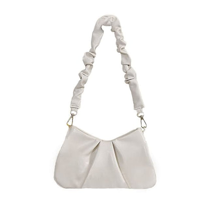 Faux Pearl Strap Shirred Shoulder Bag / Sash / Set - Plain