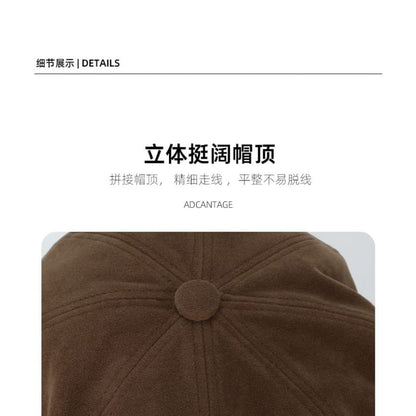 Faux Suede Newsboy Cap