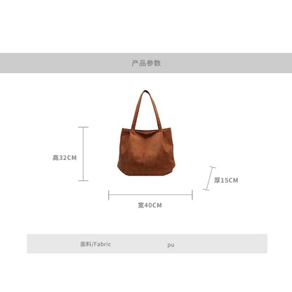 Faux Suede Tote Bag