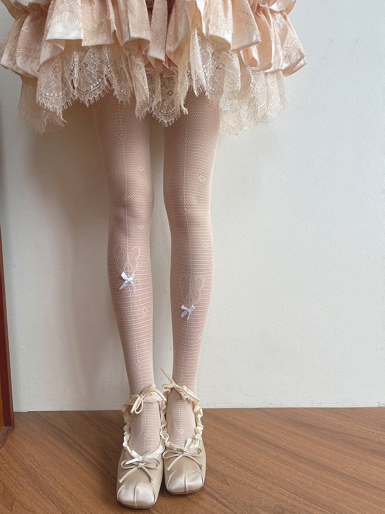 Socks Nude Trim Hollow-out Tights Butterfly Pattern /Lace