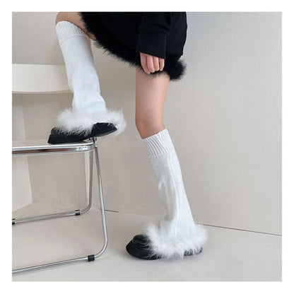 Feather Accent Leg Warmer