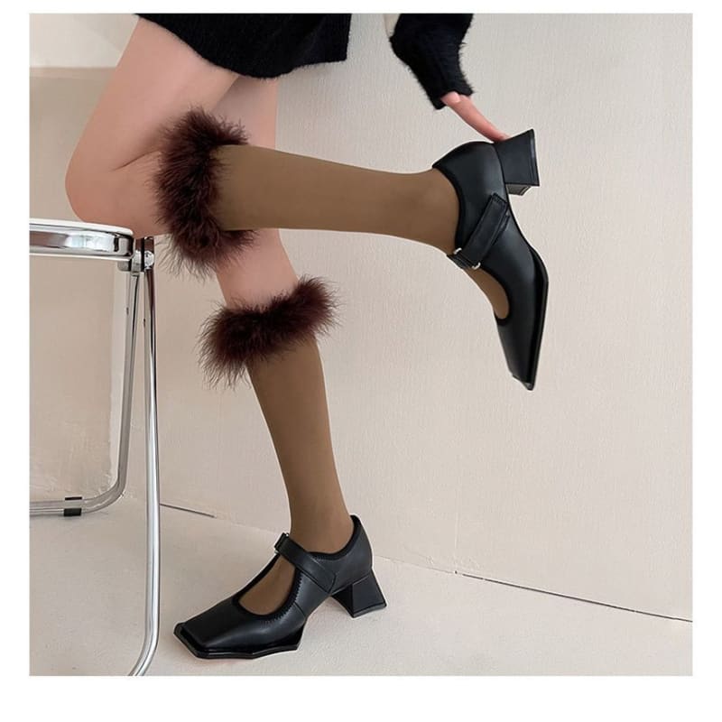 Feather Accent Tall Socks