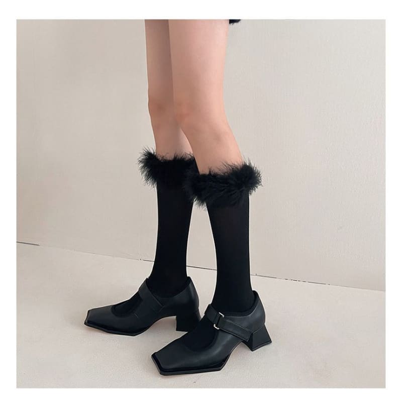 Feather Accent Tall Socks