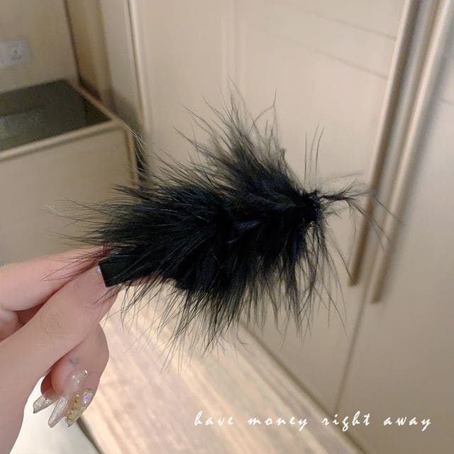 Feather Hair Clip / Set - HN0141 - 1 Pc - Black / One Size