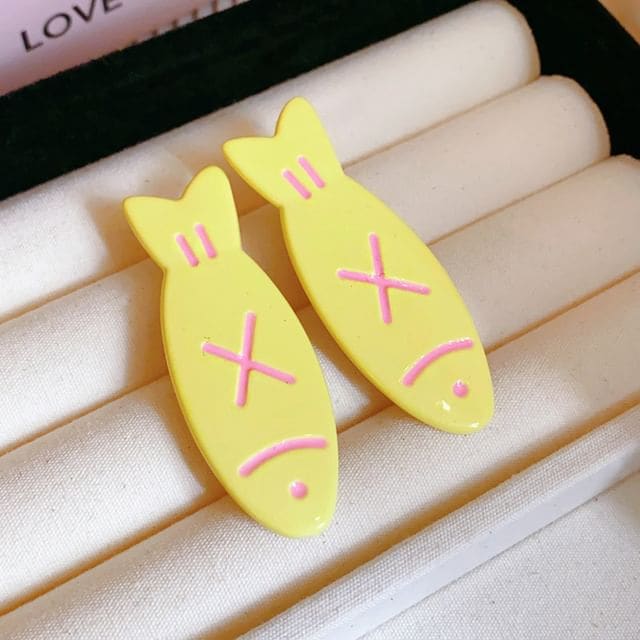 Fish Hair Clip - 03# - Duckbill Clip - Yellow / One Size