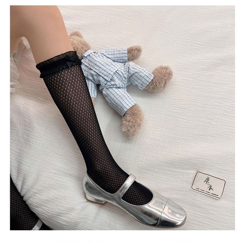 Fishnet Plain Socks