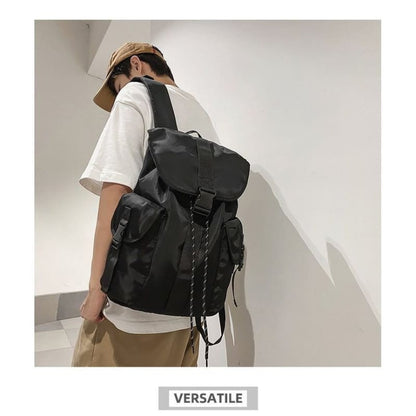 Flap Buckle Nylon Backpack