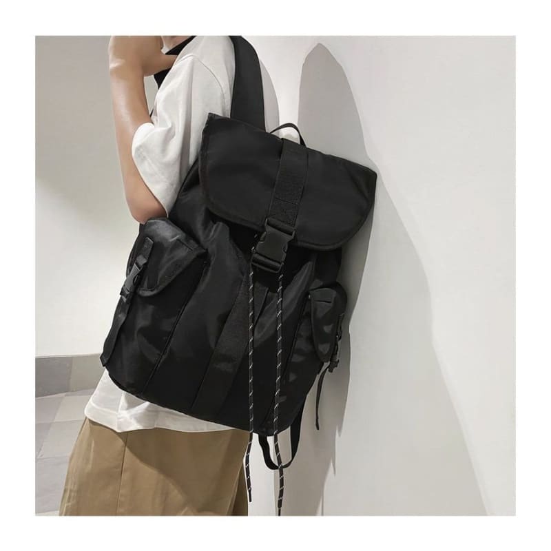 Flap Buckle Nylon Backpack