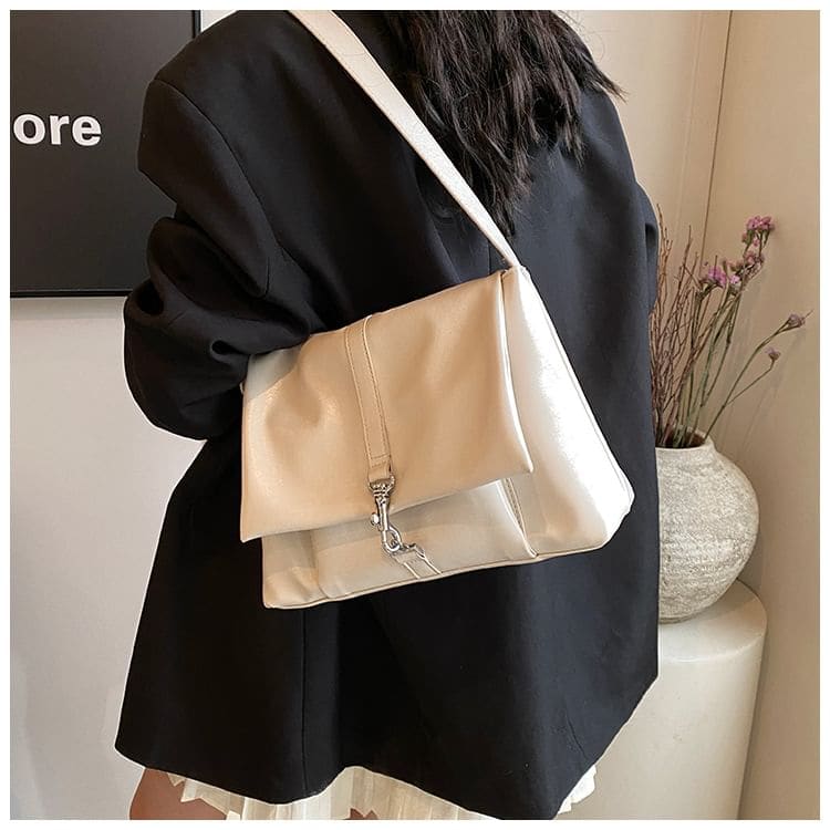 Flap Buckle Tote Bag