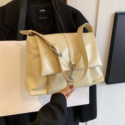 Flap Buckle Tote Bag - Yellow / One Size