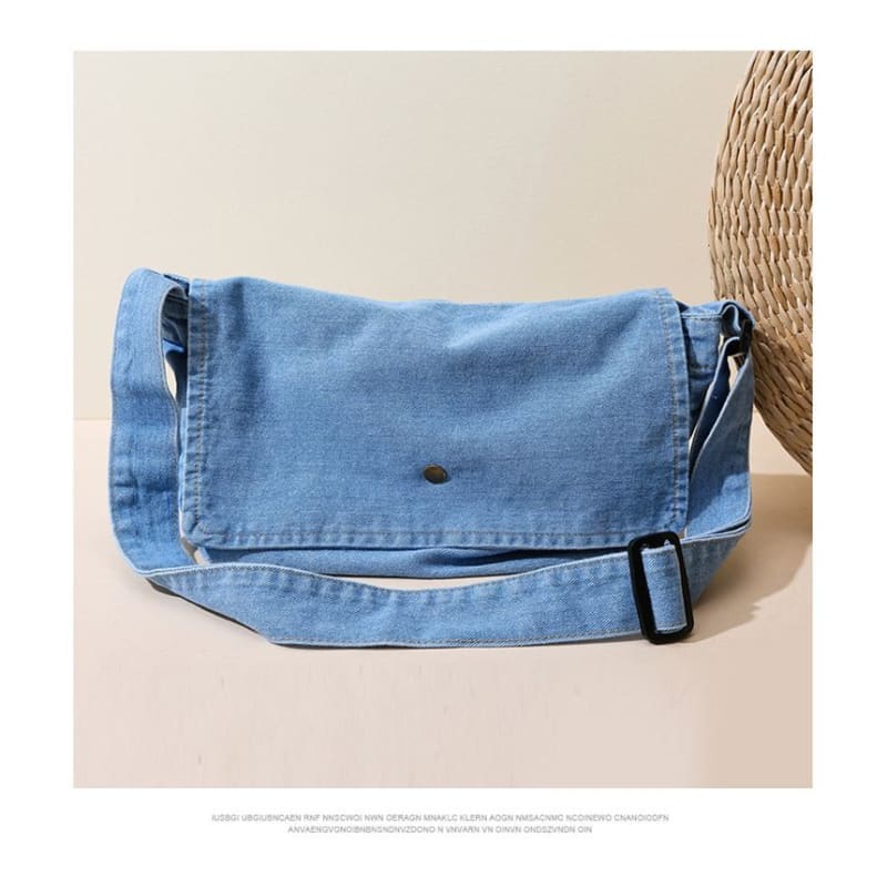 Flap Denim Crossbody Bag