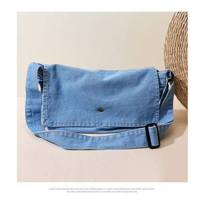 Flap Denim Crossbody Bag