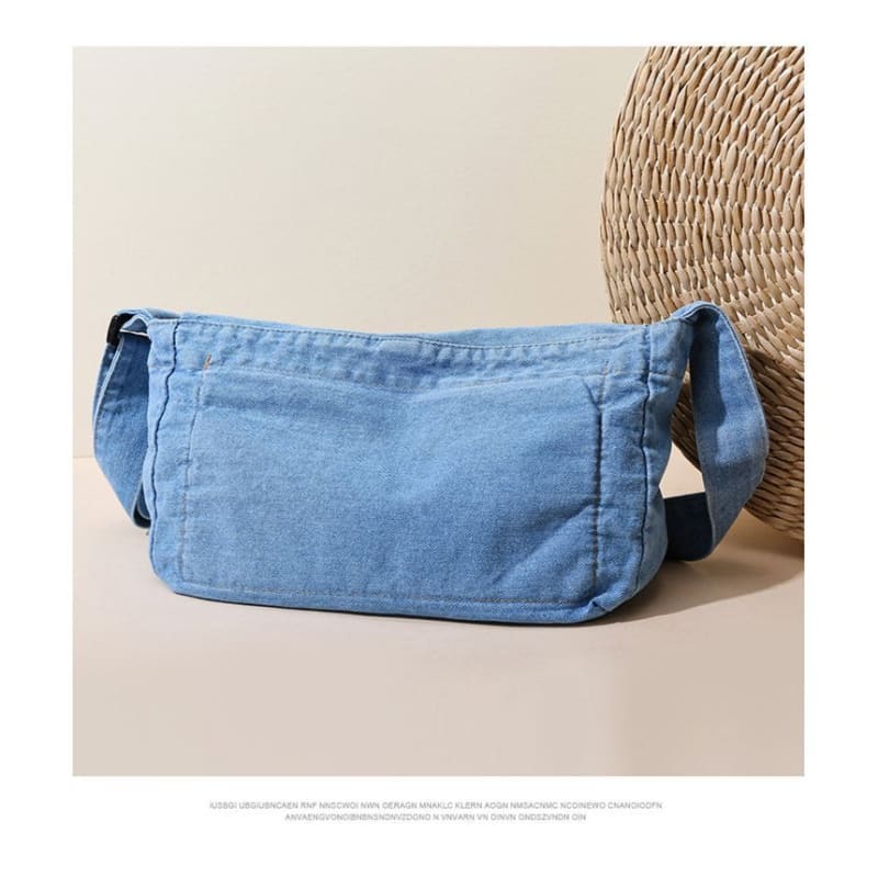 Flap Denim Crossbody Bag