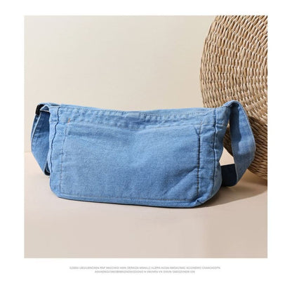 Flap Denim Crossbody Bag