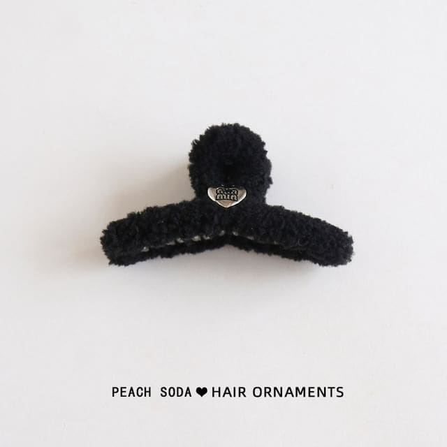 Fleece Hair Claw - Black / 14cm