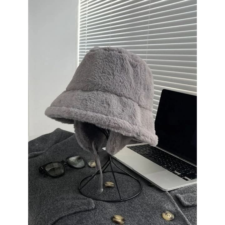 Fleece Plain Bucket Hat