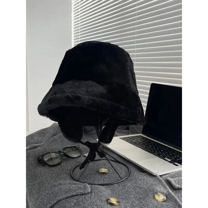 Fleece Plain Bucket Hat