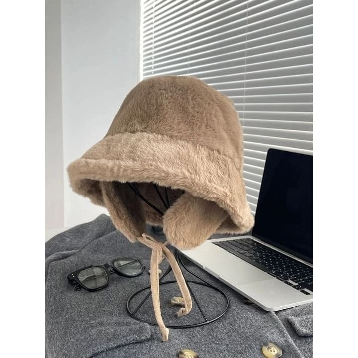 Fleece Plain Bucket Hat