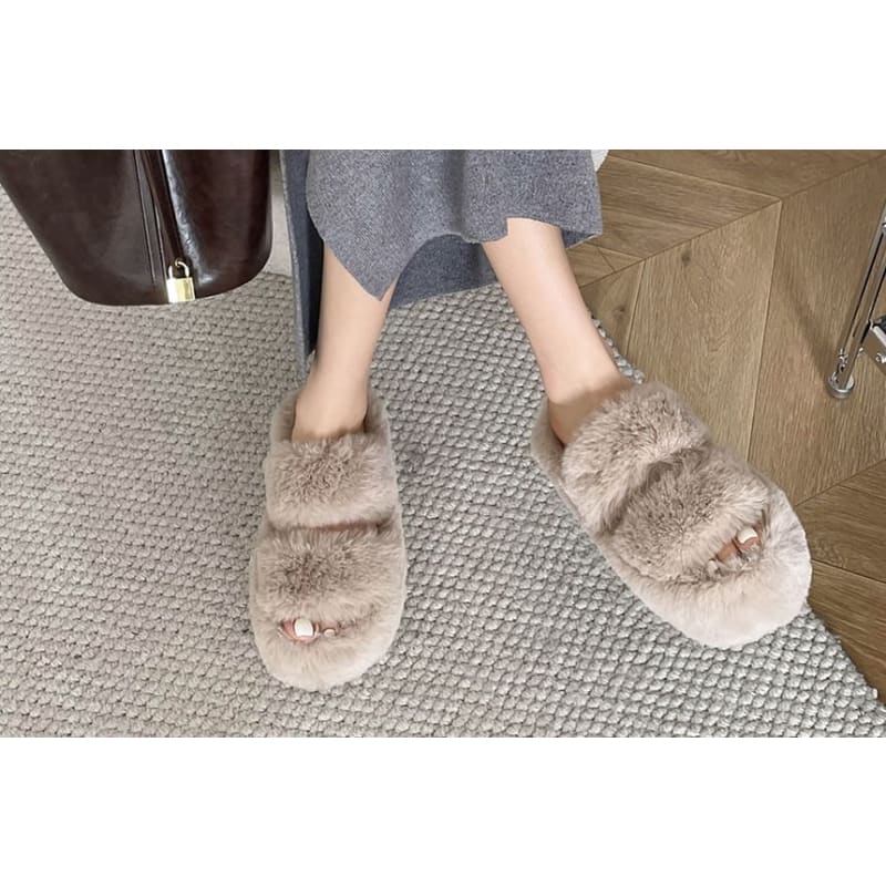 Fleece Plain Slide Sandals