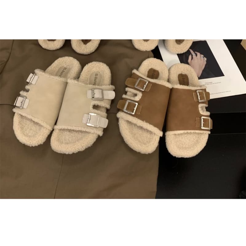 Fleece Slide Sandals