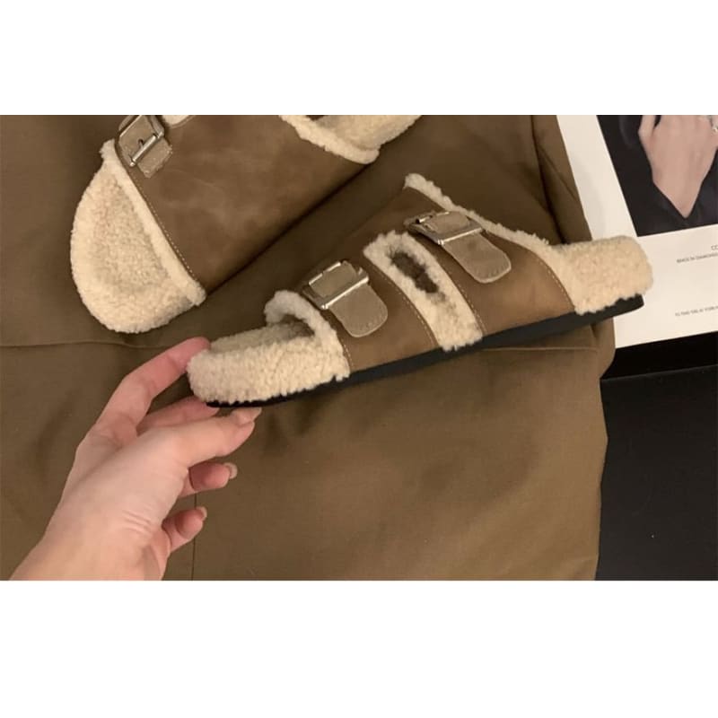 Fleece Slide Sandals