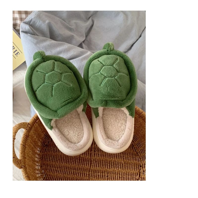 Kawaii Aesthetic Y2K Cute Fairy Fleece Turtle Slipper MK Kawaii Store