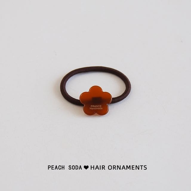 Floral Acetate Hair Tie - Caramel / One Size