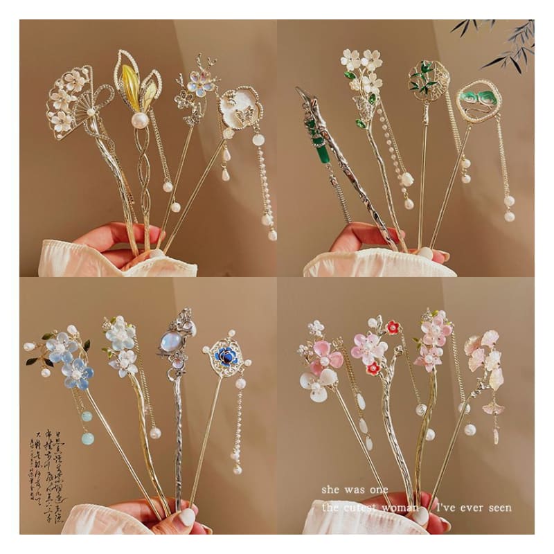 Floral Acrylic Alloy Hair Stick