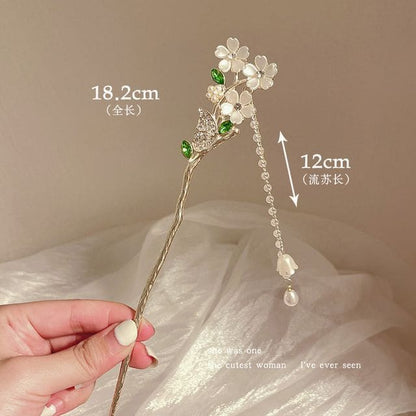 Floral Acrylic Alloy Hair Stick - Butterfly & Flower