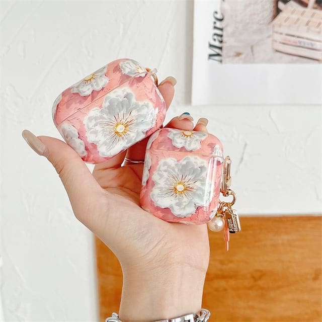 Floral AirPods / Pro Earphone Case Skin - With Charm