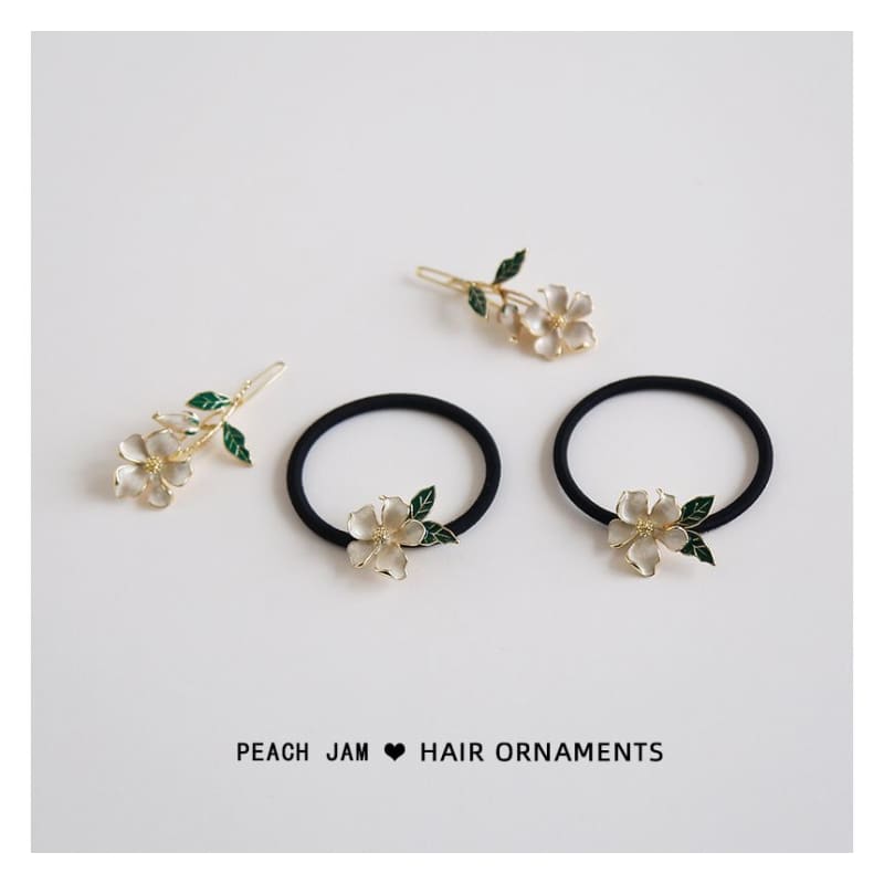 Floral Alloy Hair Tie / Hair Clip (various designs)