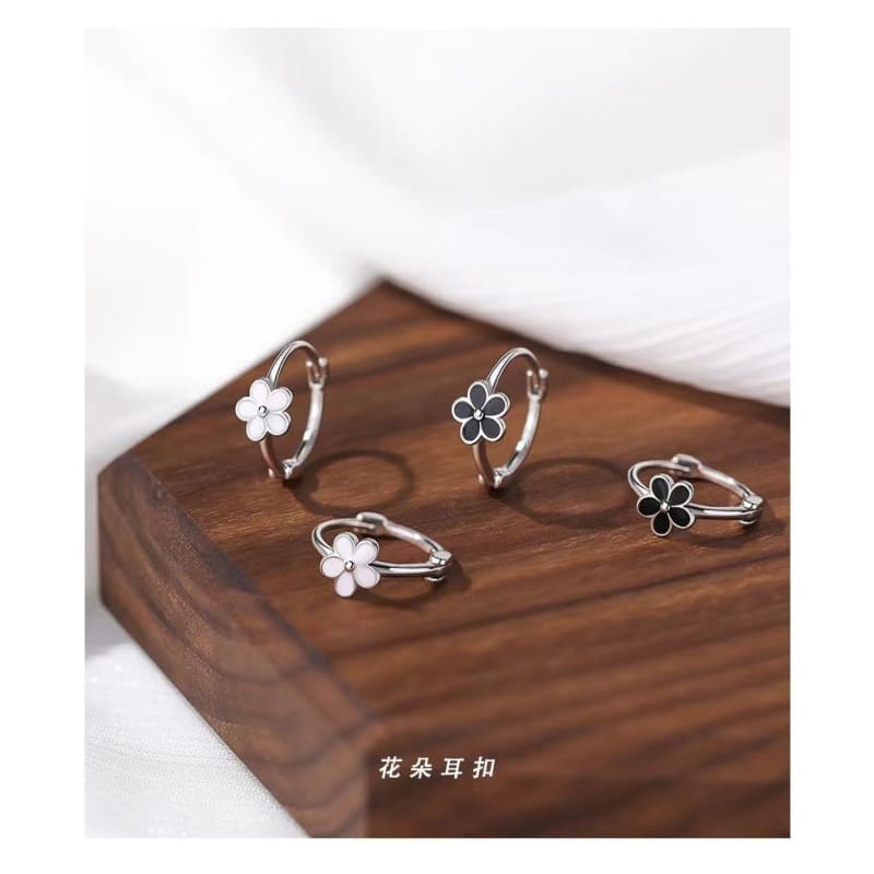 Floral Alloy Huggie Earring