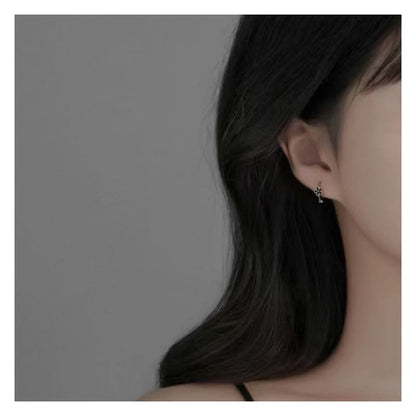 Floral Alloy Huggie Earring