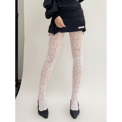 Floral Blossom Lace Tights - Tights