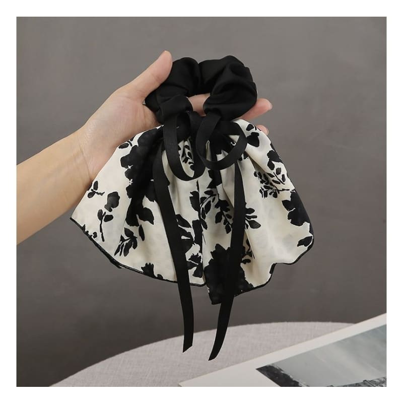 Floral Bow Scrunchie