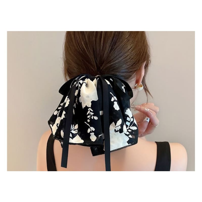 Floral Bow Scrunchie