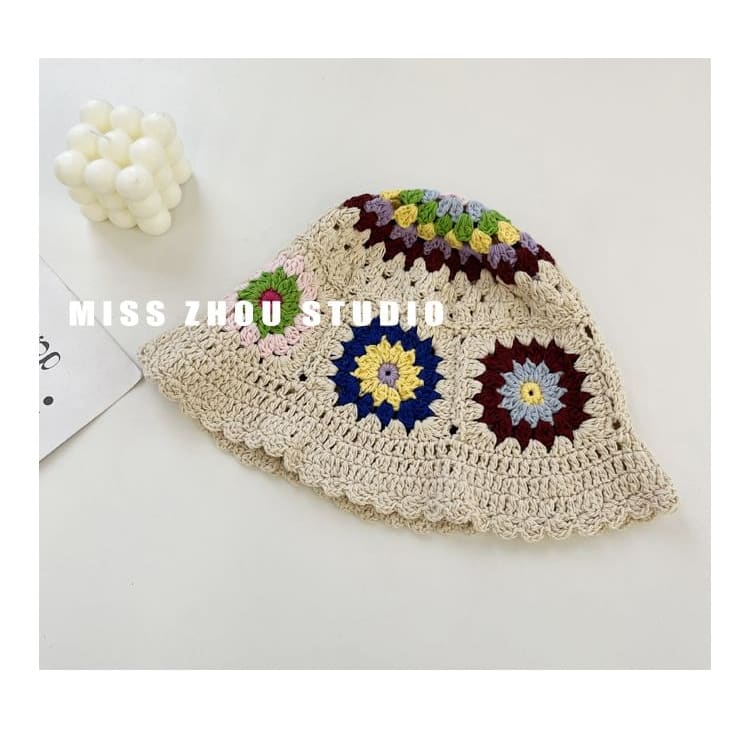 Floral Crochet Cloche Hat