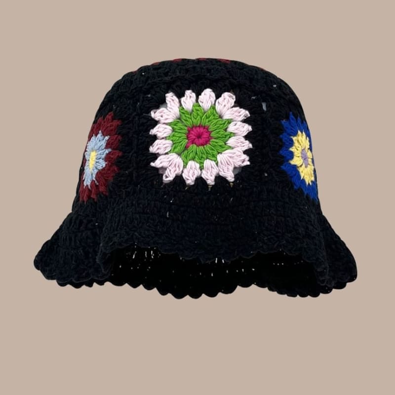 Floral Crochet Cloche Hat