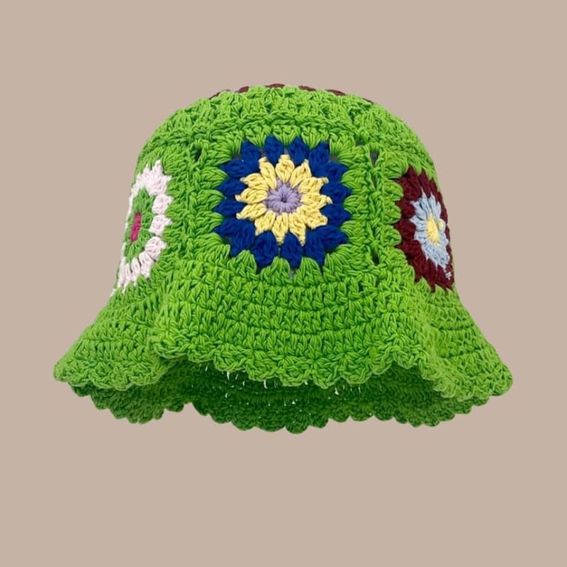 Floral Crochet Cloche Hat