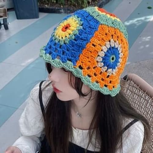 Floral Crochet Knit Hat